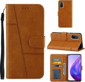 Voor Xiaomi Mi 10 T / 10 T Pro Stiksels Kalf Textuur Gesp Horizontale Flip Leren Case met Houder & Kaartsleuven & Portemonnee & Lanyard (Geel)