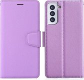 Voor Samsung Galaxy S21 + 5G Zijden Textuur Horizontale Flip Leren Case met Houder & Kaartsleuven & Portemonnee & Fotolijst (Paars)