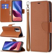 Voor Xiaomi Mi 11i / Poco F3 / Redmi K40 / K40 Pro Litchi Textuur Pure Kleur Horizontale Flip Leren Case met Houder & Kaartsleuven & Portemonnee & Lanyard (Bruin)