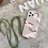 Camouflagepatroon IMD schokbestendig TPU beschermhoes met lanyard voor iPhone 12 Pro Max (DCU Camo)