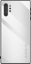 Voor Galaxy Note 10 Pro Texture Gradient Glass beschermhoes (wit)