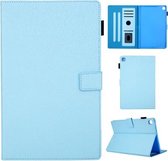 Haar zijdeachtige textuur effen kleur horizontale flip lederen tas met houder & kaartsleuven & fotolijst & antislipstrip voor Samsung Galaxy Tab S5E 10.5 T720 / T725 (blauw)