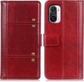 Voor Xiaomi Redmi K40 Peas Crazy Horse Texture Horizontale Flip lederen tas met houder & kaartsleuven & portemonnee (rood)