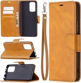 Voor Xiaomi Redmi Note 10 Pro Retro Lambskin Texture Pure Color Horizontale Flip PU Leather Case met Houder & Kaartsleuven & Portemonnee & Lanyard (Geel)