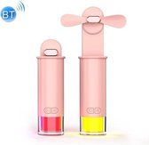 Desktop draagbare handheld oplaadventilator Kleurrijk nachtlampje USB-ventilatorspecificatie: Selfie met Bluetooth (roze)