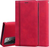 Voor Samsung Galaxy A72 5G / 4G Frosted Business Magnetische Horizontale Flip PU lederen tas met houder & kaartsleuf & lanyard (rood)