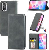 Voor Redmi Note 10 Pro / Note 10 Pro Max Retro Skin Feel Business Magnetische horizontale flip lederen tas met houder & kaartsleuven & portemonnee & fotolijst (grijs)