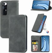 Voor Xiaomi Mi 10S Retro Skin Feel Business Magnetisch horizontaal Flip lederen tas met houder & kaartsleuven & portemonnee & fotolijst (grijs)