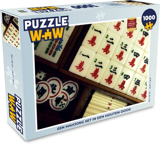 Puzzel Een mahjong set in een houten doos - Legpuzzel - Puzzel 1000 stukjes  volwassenen | bol.com
