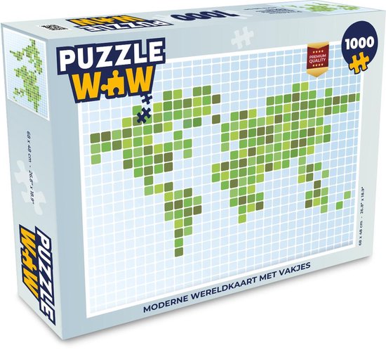 hel beroemd Centrum Puzzel Moderne wereldkaart met vakjes - Legpuzzel - Puzzel 1000 stukjes  volwassenen | bol.com