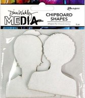 Ranger media Chipboard Shapes - Dina Wakley - Passport photos