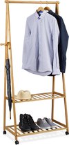 kledingrek op wielen - met kledingstang en schoenenrek - 166 x 84 x 45 cm