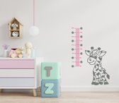 Muursticker groeimeter giraf roze / lichtgrijs | Rosami Decoratiestickers