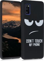 kwmobile telefoonhoesje compatibel met Samsung Galaxy A41 - Hoesje voor smartphone in wit / zwart - Don't Touch My Phone design