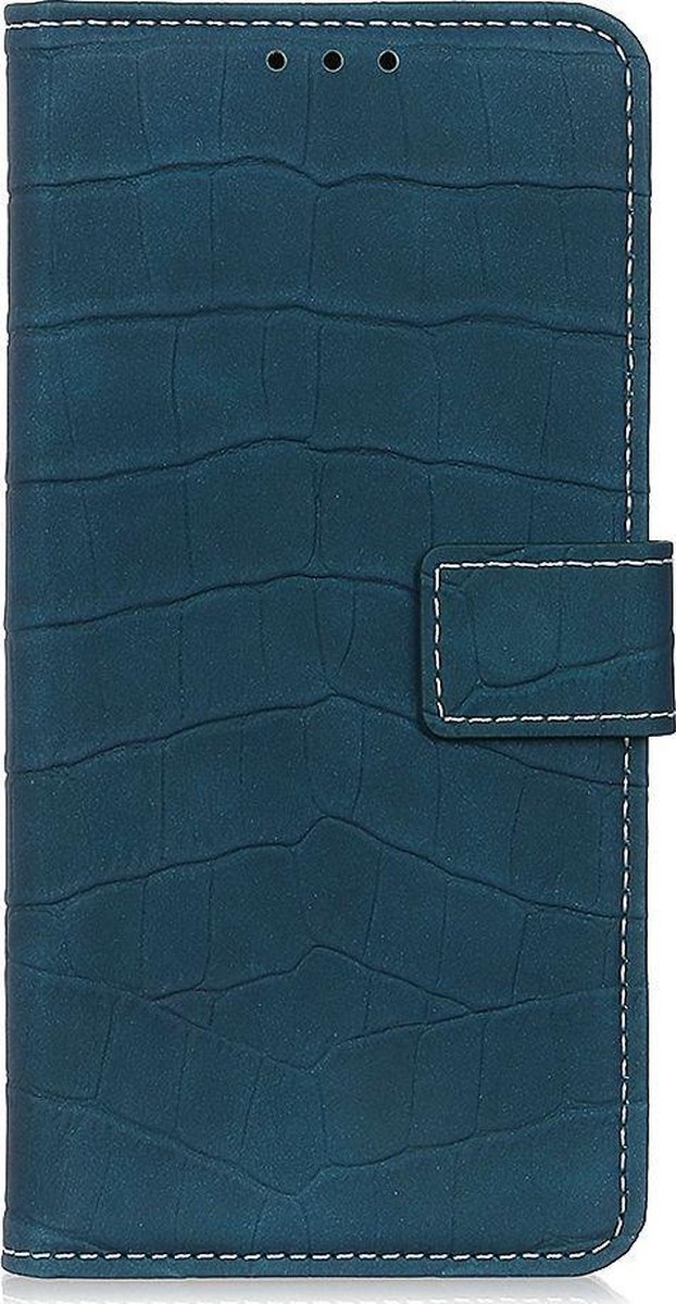 Mobigear Telefoonhoesje geschikt voor Samsung Galaxy A82 5G Hoesje | Mobigear Croco Bookcase Portemonnee | Pasjeshouder voor 3 Pasjes | Telefoonhoesje voor Pinpas / OV Kaart / Rijbewijs - Groen