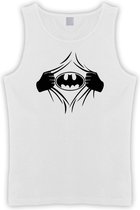 Witte Tanktop met  " BadMan " print Zwart size L