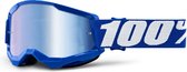 100% Jeugd Crossbril MTB Strata 2 met Mirror Lens - MatBlauw -