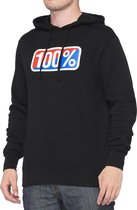100% Hoodie Sweater Classic Zwart - Zwart - L