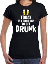 Zwart fun t-shirt good day to get drunk - dames -  Drank / festival shirt / outfit / kleding 2XL