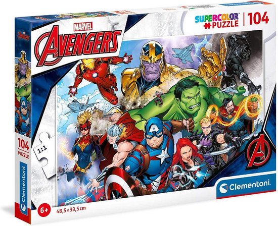 Clementoni Legpuzzel Marvel Avengers 48,5 Cm Karton 104 Stukjes