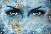 Blauwe vrouwen ogen - Foto op Tuinposter - 120 x 80 cm