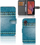 Wallet Book Case Geschikt voor Samsung Galaxy Xcover 5 | Xcover 5 Enterprise Edition Telefoon Hoesje Jeans