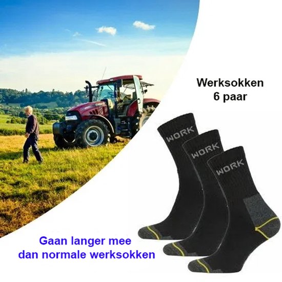 Chaussettes de travail régulières 6 paires - Taille 39-42 Multipack Unisexe Taille 39-42