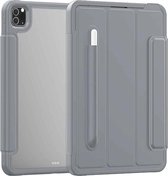 Voor iPad Pro 11 (2020) / (2018) Acryl + TPU horizontaal Flip Smart Leather Case met drie-vouwbare houder & Pen-sleuf & Wake-up / Sleep-functie (grijs)