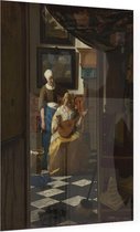 De liefdesbrief, Johannes Vermeer - Foto op Plexiglas - 60 x 80 cm