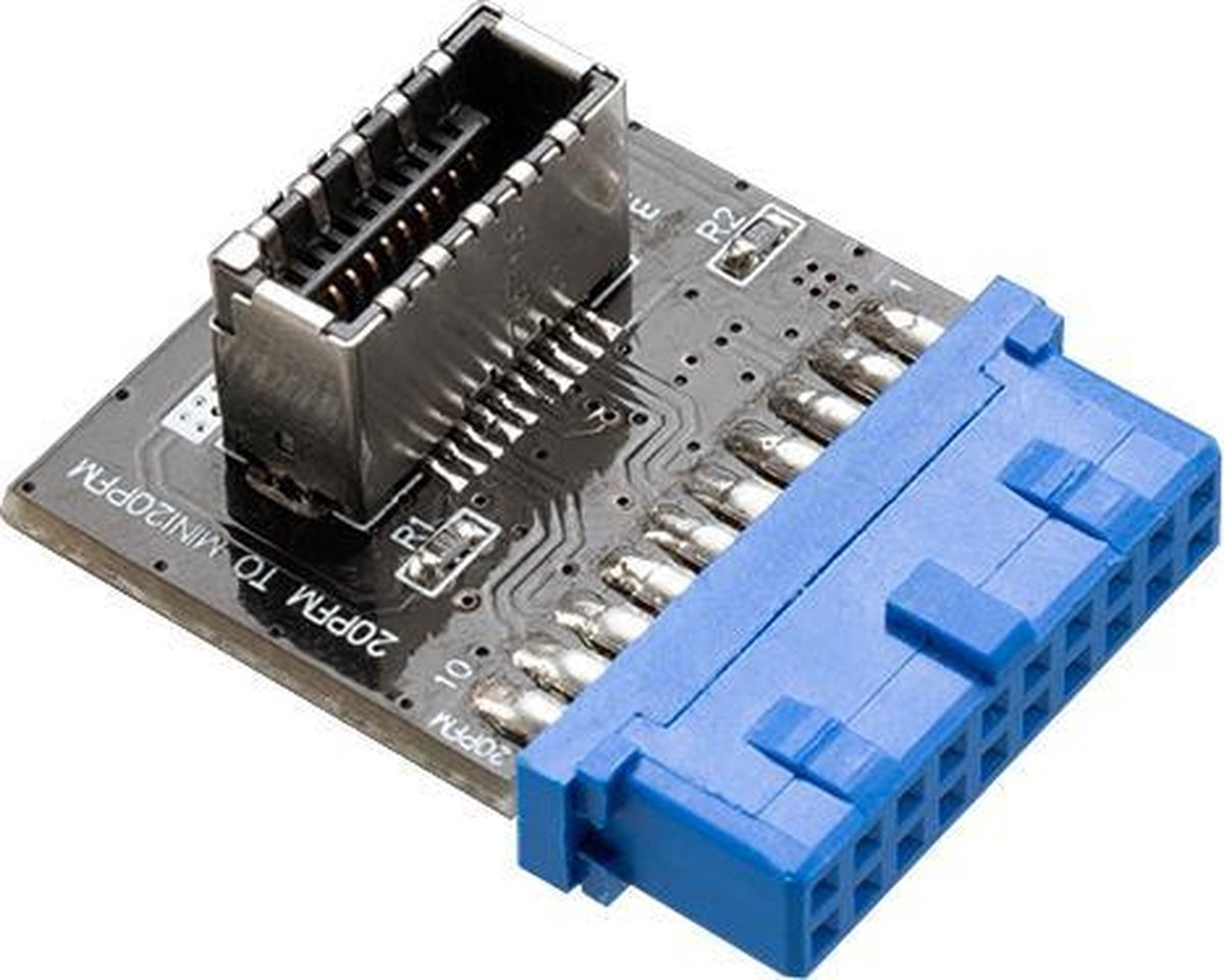 Akasa verander een USB 3.0 19pins moederbordheader in een USB 3.1 20