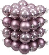 72x Kerstversiering kerstballen salie paars (lilac sage) van glas - 6 cm - mat/glans - Kerstboomversiering