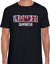 Zwart France fan t-shirt voor heren - France supporter - Frankrijk supporter - EK/ WK shirt / outfit L