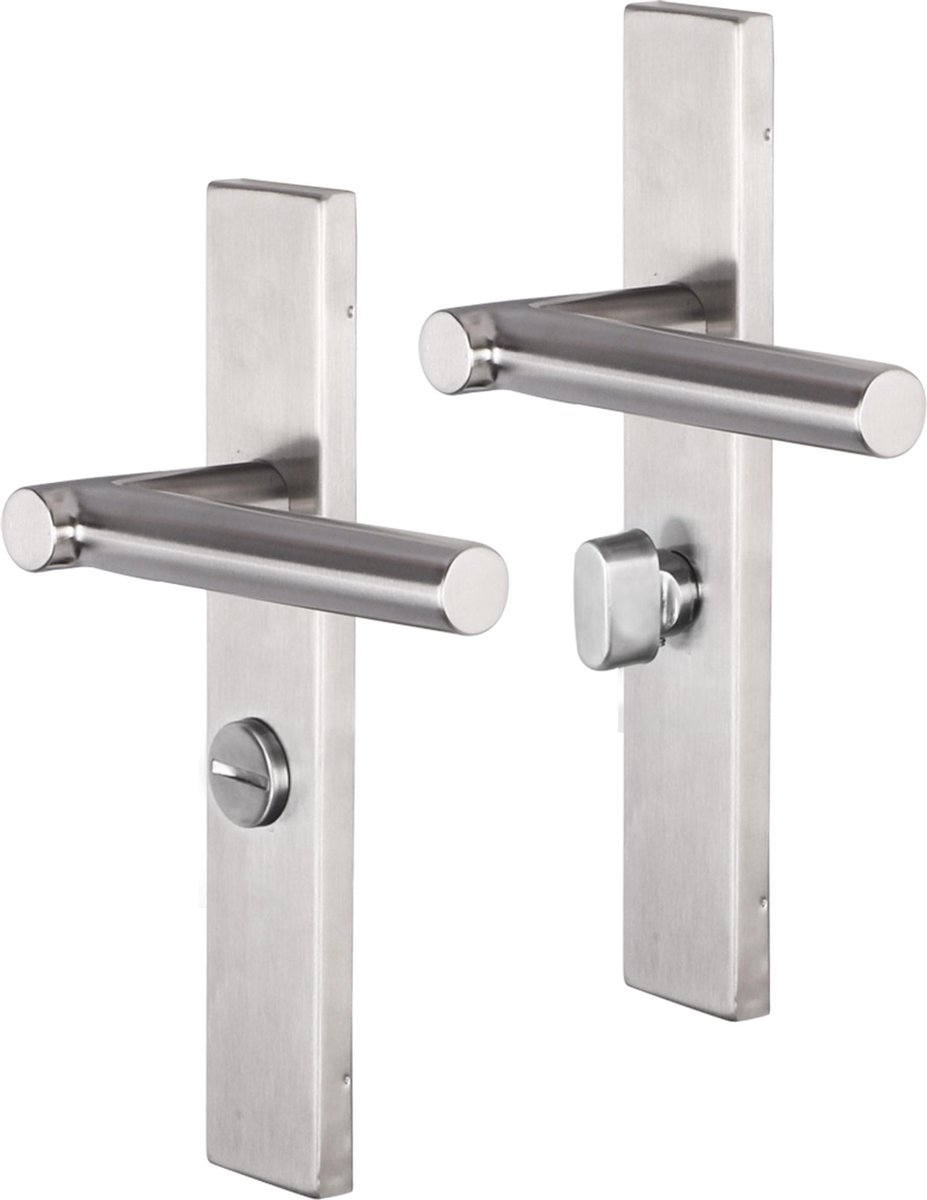 Impresso Alton Deurklink – Deurbeslag – Vierkant – Deurschild met Toiletsluiting – Zilver