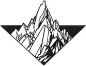 Metalen wanddecoratie Mountain - Kleur: Zwart | x 60 cm