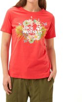 Jack Wolfskin Paradise Logo Outdoorshirt Rood Dames - Maat L