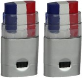 Funny Fashion Schminkstift vlag Nederland - 2x stuks - rood wit blauw - EK/WK supporter/ Koningsdag - Holland