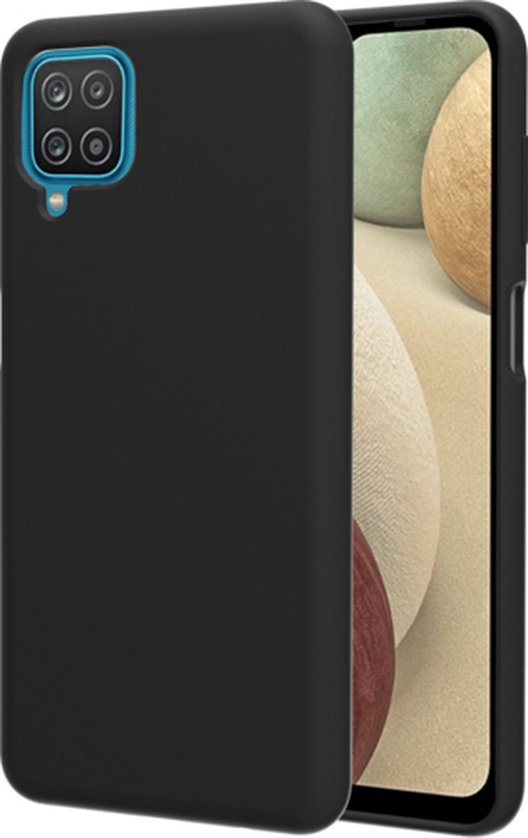 MH by Azuri liquid silicon cover - zwart - voor Samsung Galaxy A12
