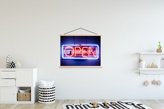 tableau noir coloré et lumineux avec le texte commission scolaire ouverte lattes plates vierges 120x90 cm - Tirage photo sur affiche textielposter (décoration murale salon / chambre)