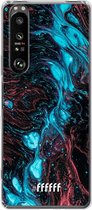 6F hoesje - geschikt voor Sony Xperia 1 III -  Transparant TPU Case - River Fluid #ffffff