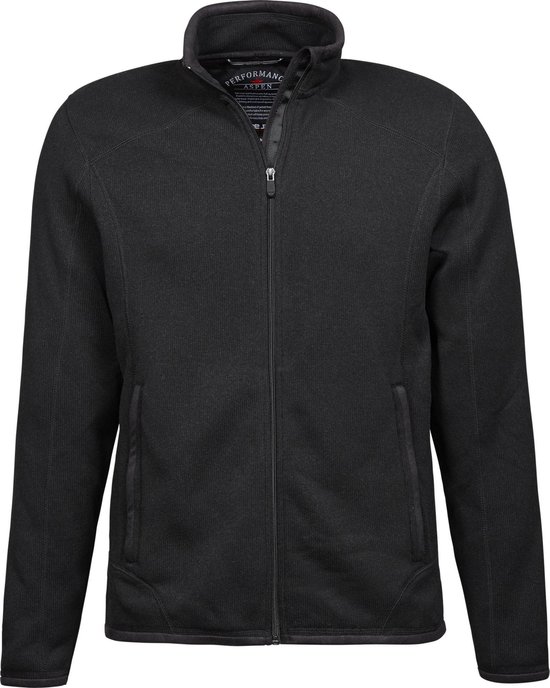 jasje van gebreid fleece, grijs melange