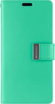 Étui Samsung Galaxy Note 20 - Étui Goospery Rich Diary - Étui avec porte-cartes - Turquoise