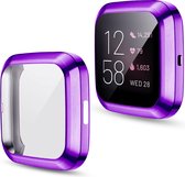 By Qubix - Fitbit Versa 2 Soft TPU case (volledig beschermd) - Paars