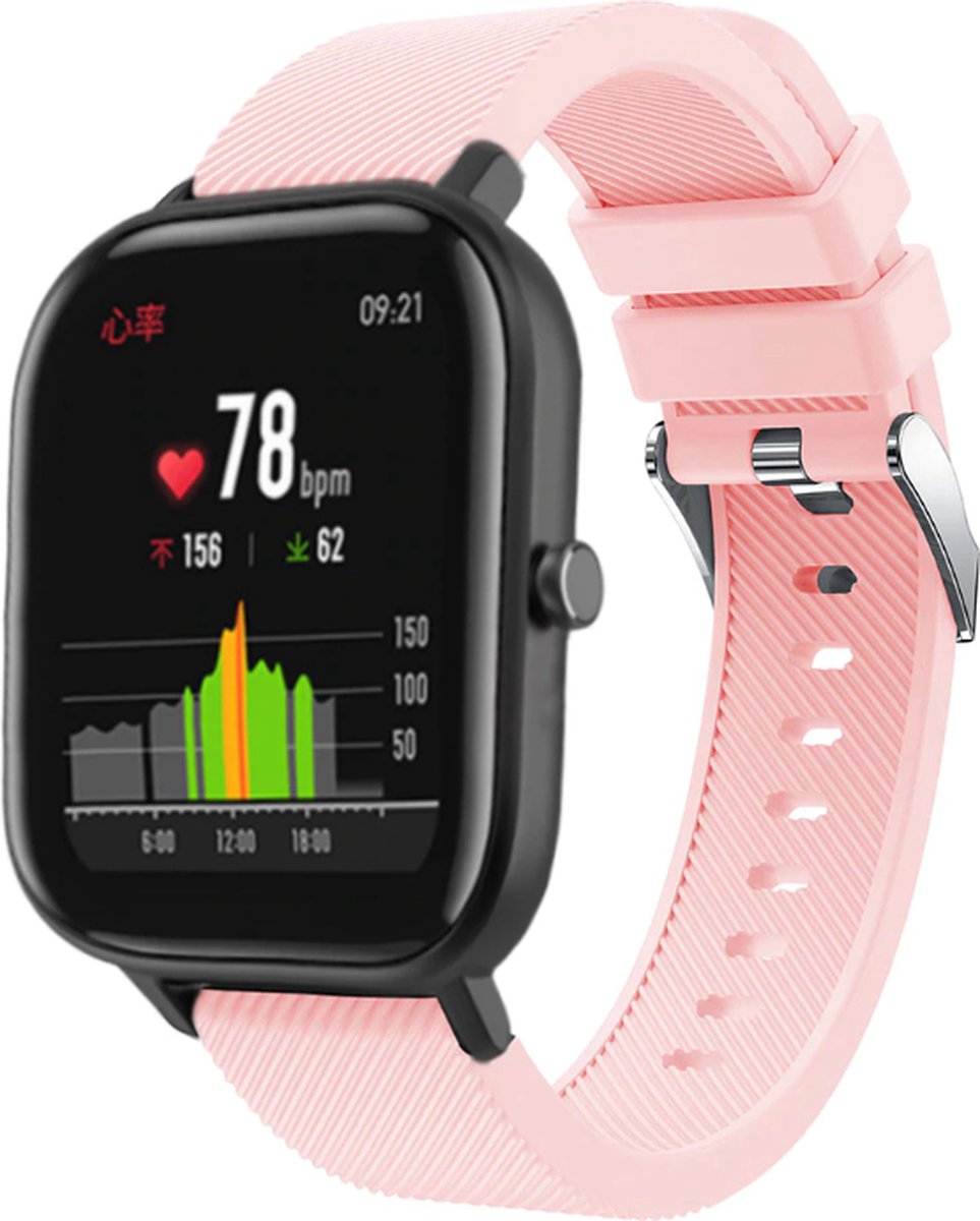 Xiaomi siliconen bandje geschikt voor Amazfit GTS 42mm - roze