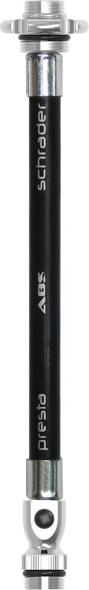 Lezyne ABS Flex Hose - Vervangende Lezyne ABS Flex Hose voor Lezyne handpompen - Voor HP (hogedruk), HV (hoog volume), Alloy, Pressure en Tech Drive handpompen - Presta & Schrader ventielen - Valve core tool - Zwart/Zilver