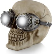 Steampunk Schedel Zilverkleurige Mechanische Bril Radarwerk Steam Punk Doodshoofd Skelet Bot Bone