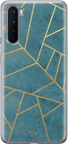 OnePlus Nord hoesje - Abstract blauw - OnePlus Nord case - Soft Case Telefoonhoesje - Blauw