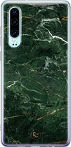Huawei P30 hoesje - Marble jade green - Siliconen - Soft Case Telefoonhoesje - Marmer - Groen