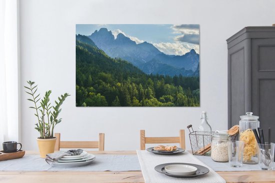 Le paysage de montagne boisé du parc national de Gesäuse en Autriche Toile 140x90 cm - Tirage photo sur toile (Décoration murale salon / chambre)