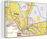 Une illustration de la carte d'El Paso toile 90x60 cm - Tirage photo sur toile (Décoration murale salon / chambre)