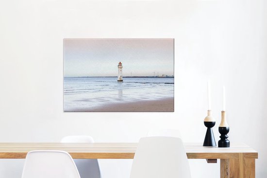 Le phare de New Brighton dans le quartier de Wirral Toile 90x60 cm - Tirage photo sur toile Peinture (Décoration murale salon / chambre) / Villes européennes Peintures sur toile